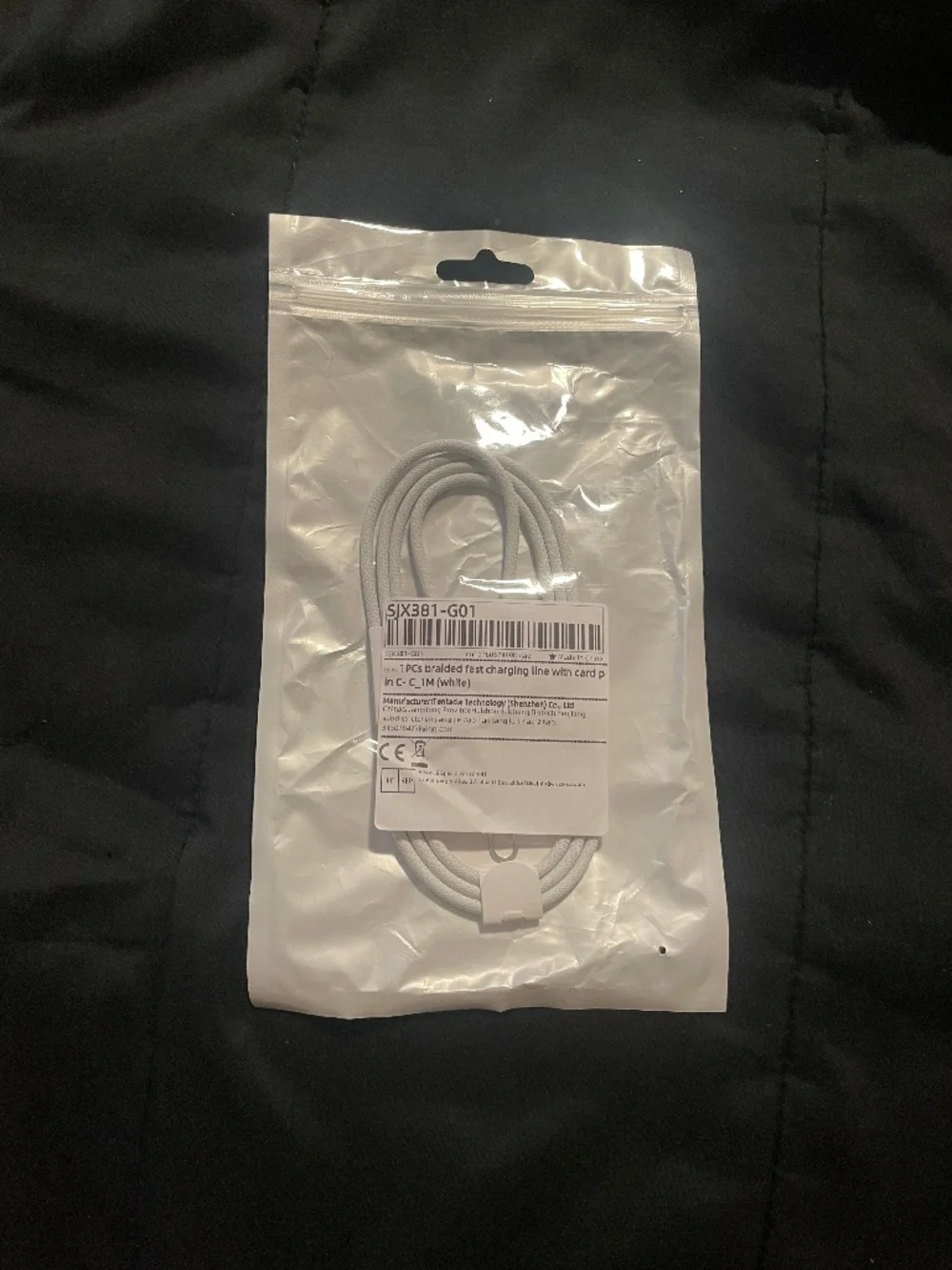 White Braided USB-C Fast Charging Cable 1M New Sealed - As Pictured